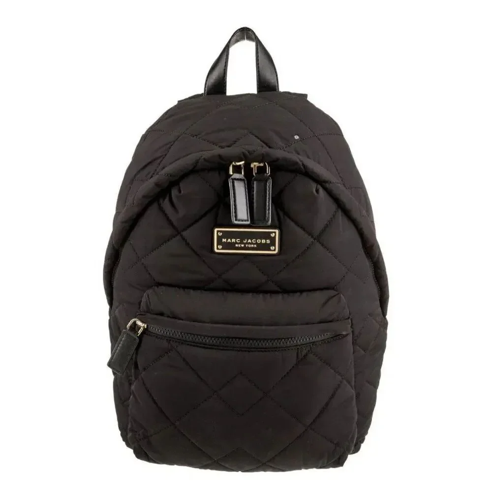marc jacobs Authentic Solid Black nylon quilted backpack